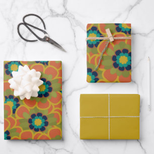 Morelia Flowers Retro Floral Pattern Wrapping Paper Sheet