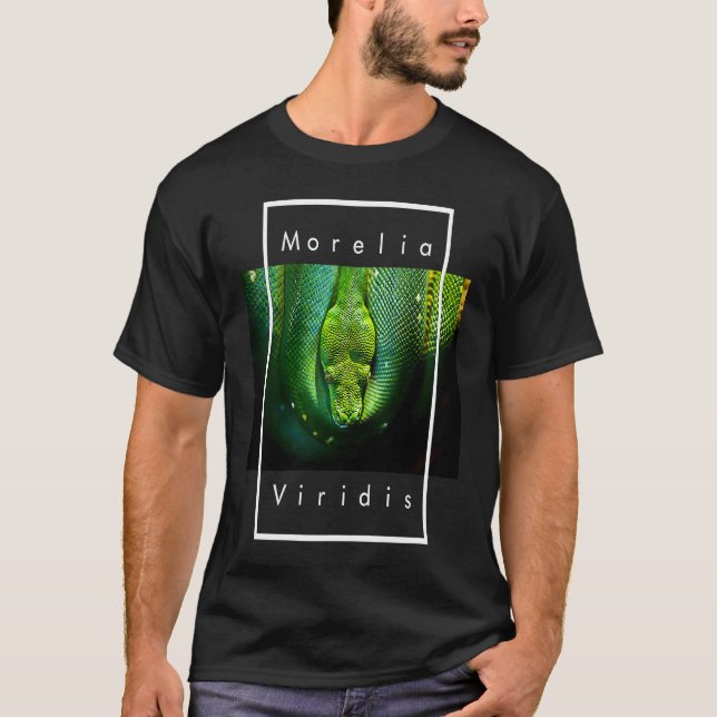 Morelia Viridis Green Tree Python Snake T-Shirt (Front)