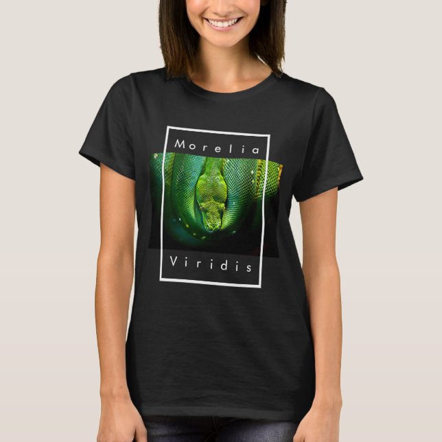 Morelia Viridis Green Tree Python Snake T-Shirt (Front)