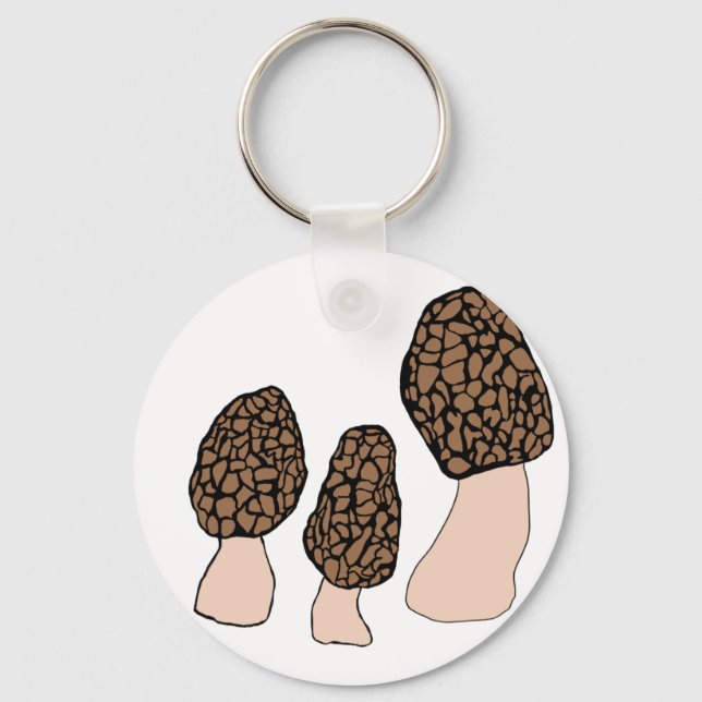 Morels Mushrooms Fun Fungi CUSTOMIZE IT  Key Ring (Front)
