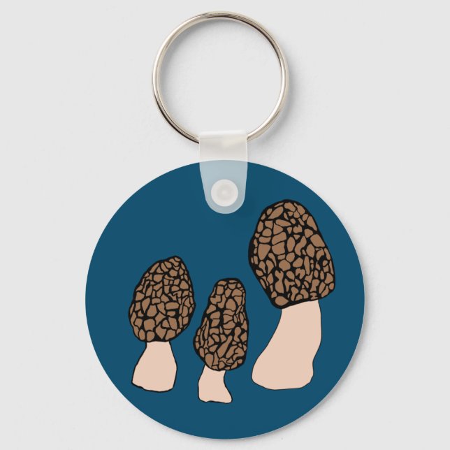 Morels Mushrooms Fun Fungi CUSTOMIZE IT Key Ring (Front)