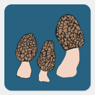 Morels Mushrooms Fun Fungi CUSTOMIZE IT Square Sticker