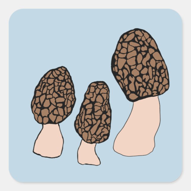 Morels Mushrooms Fun Fungi CUSTOMIZE IT Square Sticker (Front)