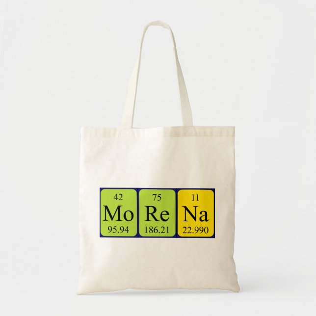 Morena periodic table name tote bag (Front)