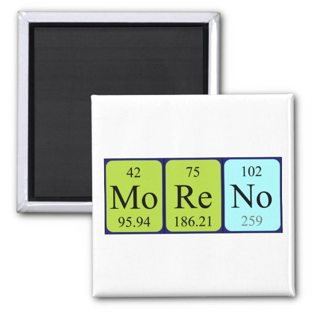 Moreno periodic table name magnet (Front)