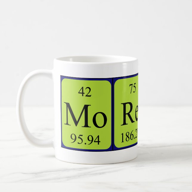 Moreno periodic table name mug (Left)