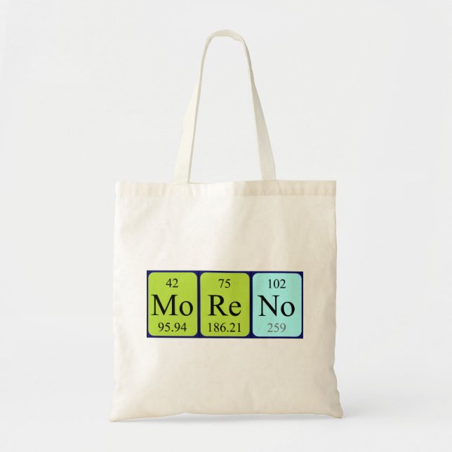 Moreno periodic table name tote bag (Front)