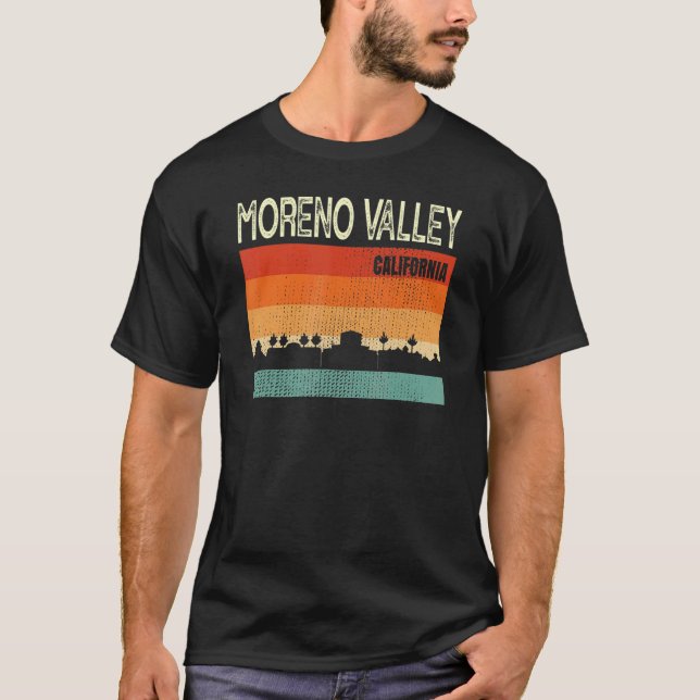 Moreno Valley California Town Skyline T-Shirt (Front)