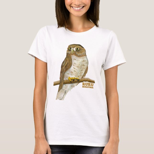 Morepork Ruru New Zeland Bird T-Shirt (Front)