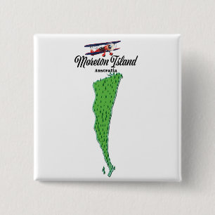 Moreton Island Australia map poster 15 Cm Square Badge