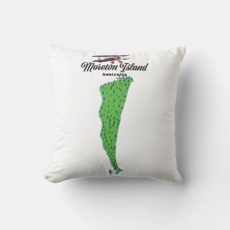 Moreton Island Australia map poster Cushion