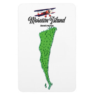 Moreton Island Australia map poster Magnet