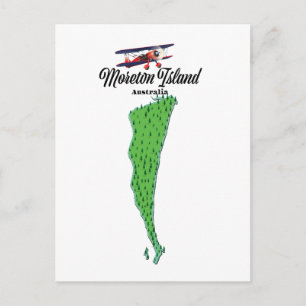 Moreton Island  Australia map poster Postcard