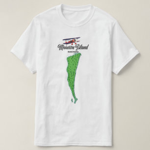 Moreton Island Australia map poster T-Shirt