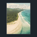 Moreton Island Australia Travel Art Vintage Postcard<br><div class="desc">Moreton Island in a vector art style. Moreton Island is just off the coast of southeastern Queensland,  Australia. The protected sand island is known for its beaches and steep dunes,  like Mount Tempest.</div>