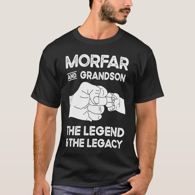Morfar and Grandson the Legend and Legacy Grandpa  T-Shirt (Front)