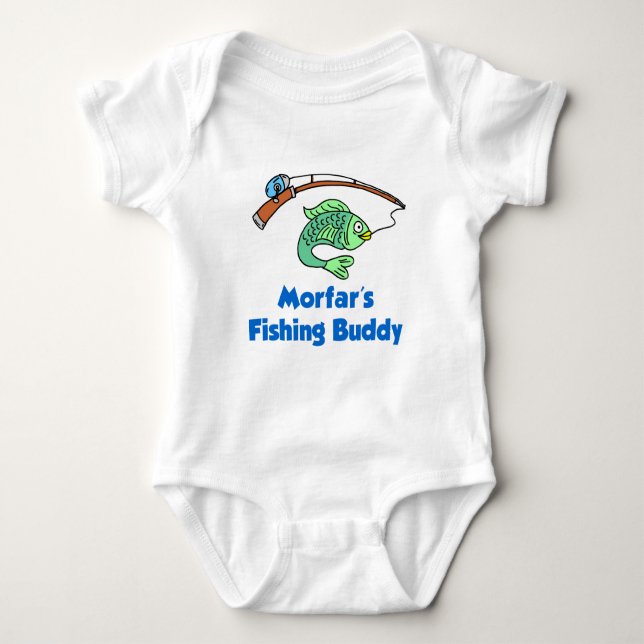 Morfar's Fishing Buddy Baby Bodysuit (Front)