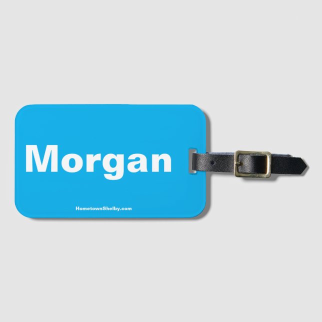 Morgan Azure Luggage Tag (Front Horizontal)