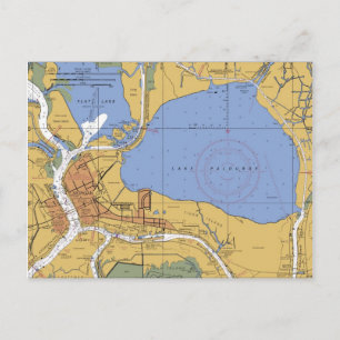 Morgan City, Louisiana Nautical Chart Postcard