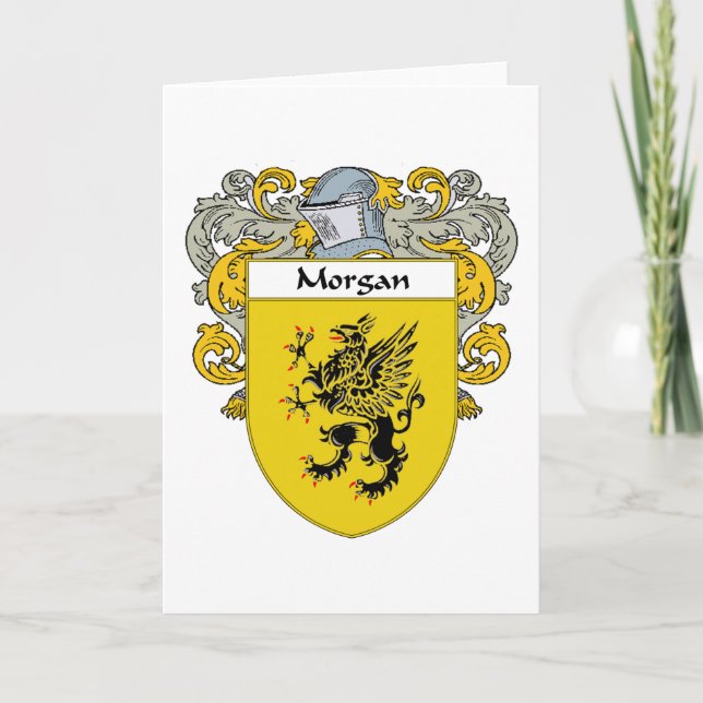 Morgan Coat of Arms (Mantled) Holiday Card (Front)