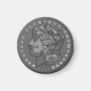 Morgan dollar queen coin art magnet