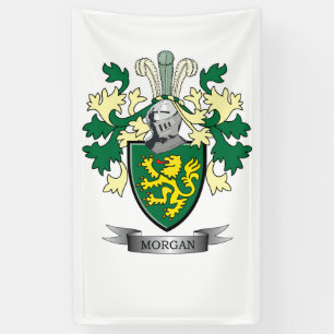 Morgan Family Crest Coat of Arms Banner