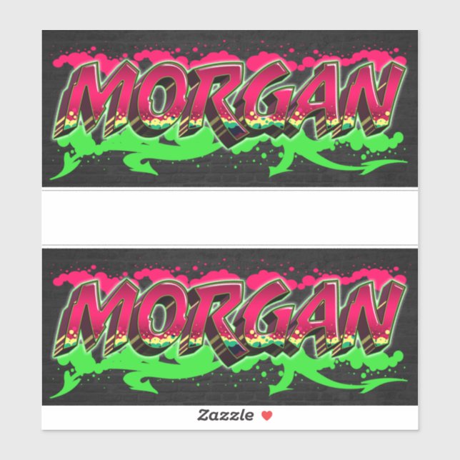 Morgan First Name Graffiti Sticker (Sheet)