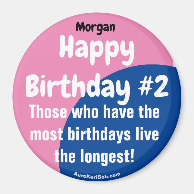 Morgan Happy Birthday #2 Girl Magnet (Front)