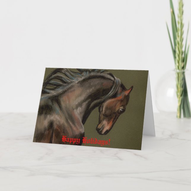 Morgan Horse Art Christmas Card (Front)