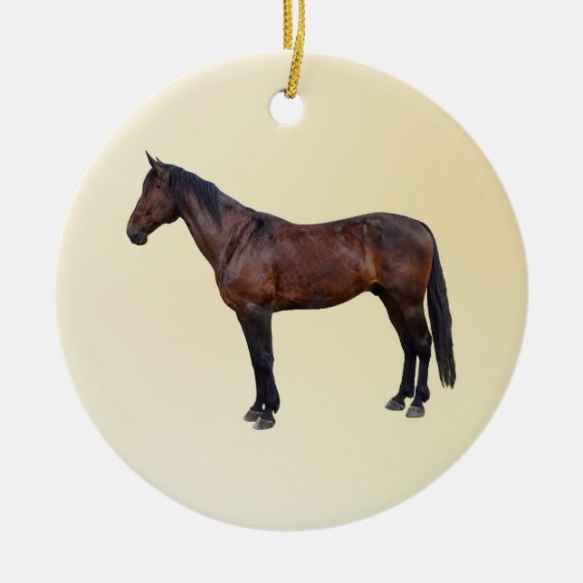 Morgan Horse in Profile Ceramic Tree Decoration (Front)