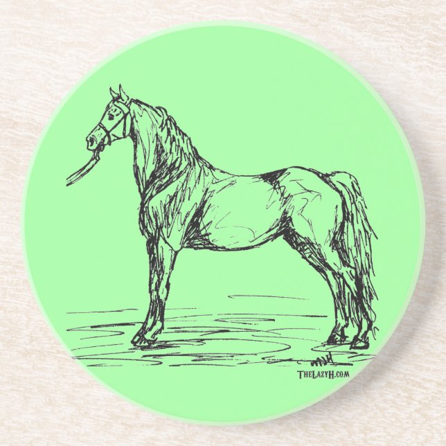 Morgan Horse Simple Sketch Coaster (Front)