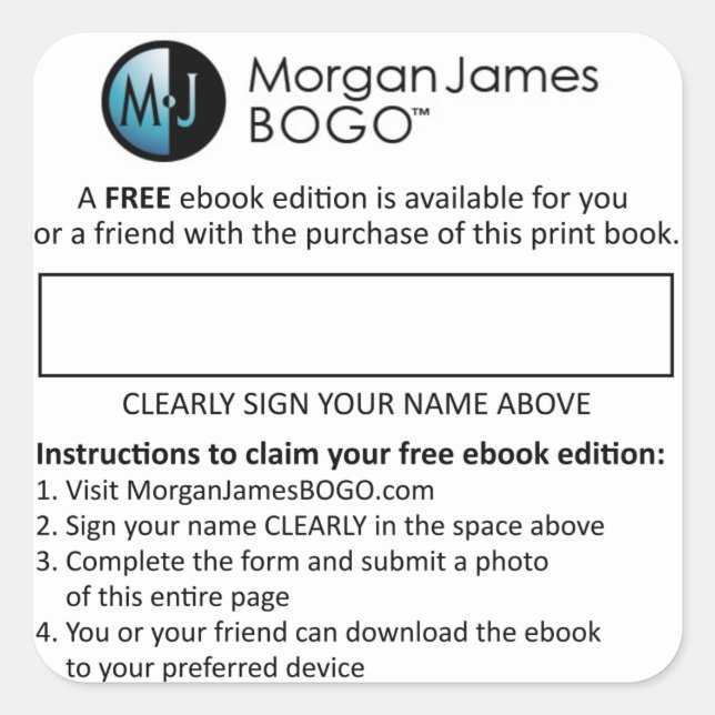 Morgan James BOGO Stickers (Front)