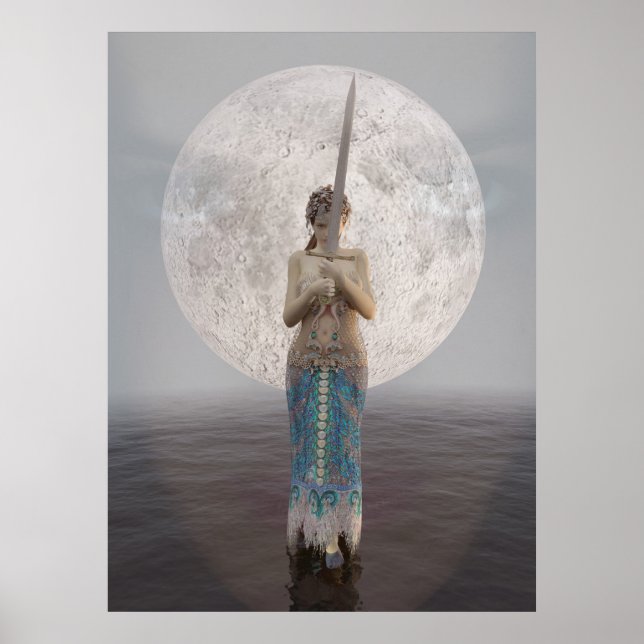 Morgan le Fay and Excalibur Poster (Front)