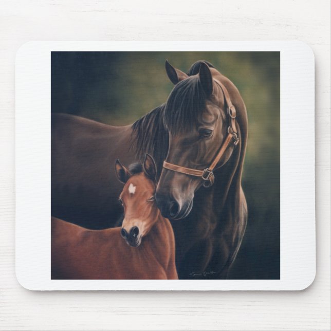 Morgan Mare and Foal Mouse Mat (Front)