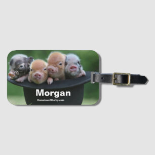 Morgan Pigs In A Hat Bag Tag