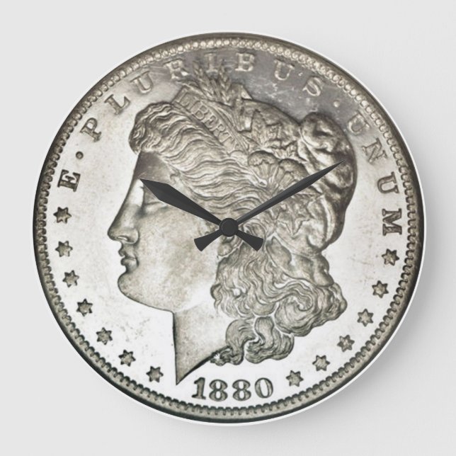 Morgan Silver Dollar Clock without Numbers (Front)