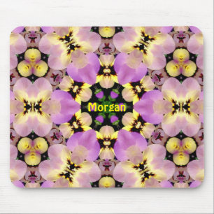 MORGAN ~ Sweet Pansies Pattern ~ Personalised Mouse Mat