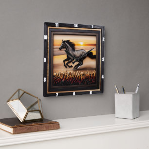 Morgan Wave Chase: Textured Wood Effect Square Wall Clock