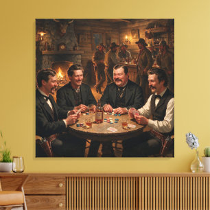 Morgan Wyatt Virgil Earp Doc Holiday Playing Poker Canvas Print