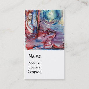 MORGANA  AND DRAGON OF LAKE , Floral Swirls Business Card