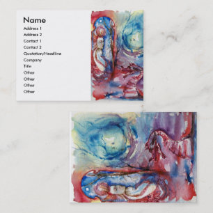 MORGANA  AND DRAGON OF LAKE  white purple blue red Business Card