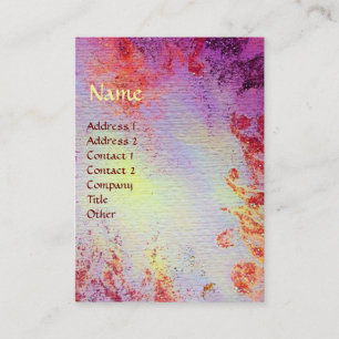 MORGANA,DRAGON OF LAKE Gold Purple Floral Swirls Business Card