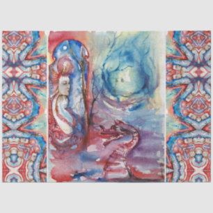 MORGANA Enchantress and Dragon ,Pink Blue Fantasy Tissue Paper