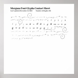 Morgana Font Glyphs Contact Sheet Poster