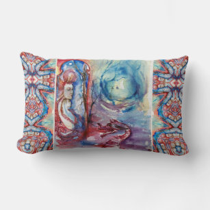 MORGANA  LE FAY Magic & Mystery Pink Blue Fantasy Lumbar Cushion