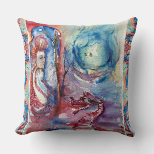 MORGANA / Magic and Mystery ,Pink Blue Fantasy Cushion