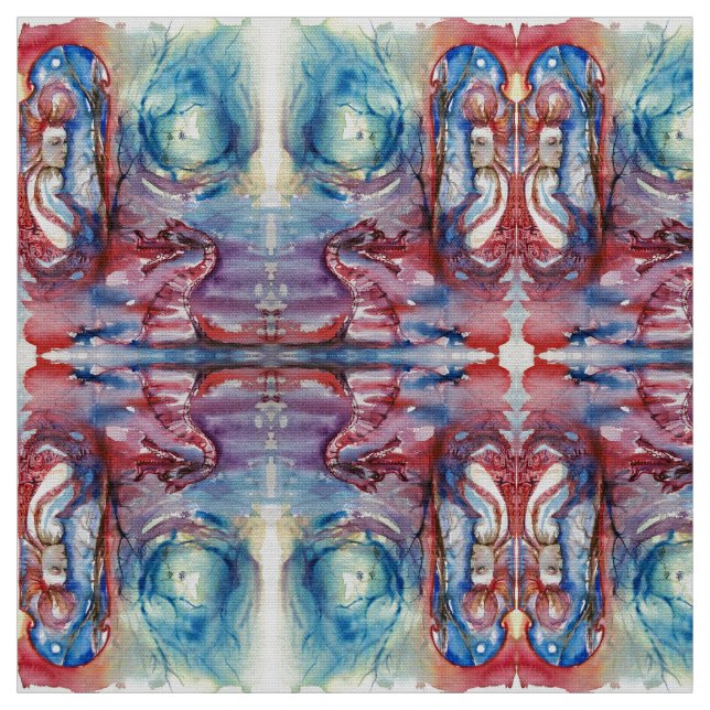 MORGANA / Magic and Mystery ,Pink Blue Fantasy Fabric (Swatch)
