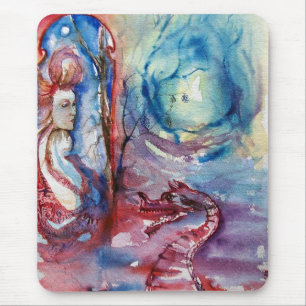 MORGANA / Magic and Mystery ,Pink Blue Fantasy Mouse Mat