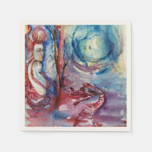 MORGANA / Magic and Mystery ,Pink Blue Fantasy Napkin