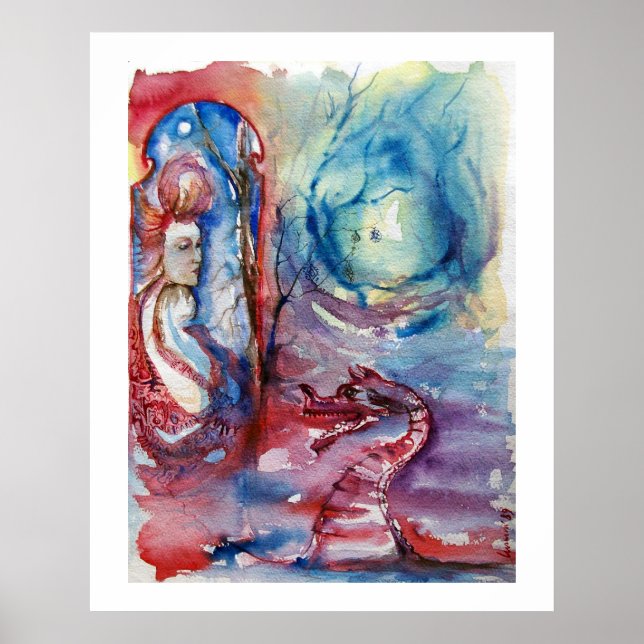 MORGANA / Magic and Mystery ,Pink Blue Fantasy Poster (Front)
